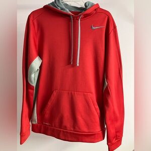 Nike Therma-Fit Men’s Hoodie, Size M, Red/Gray